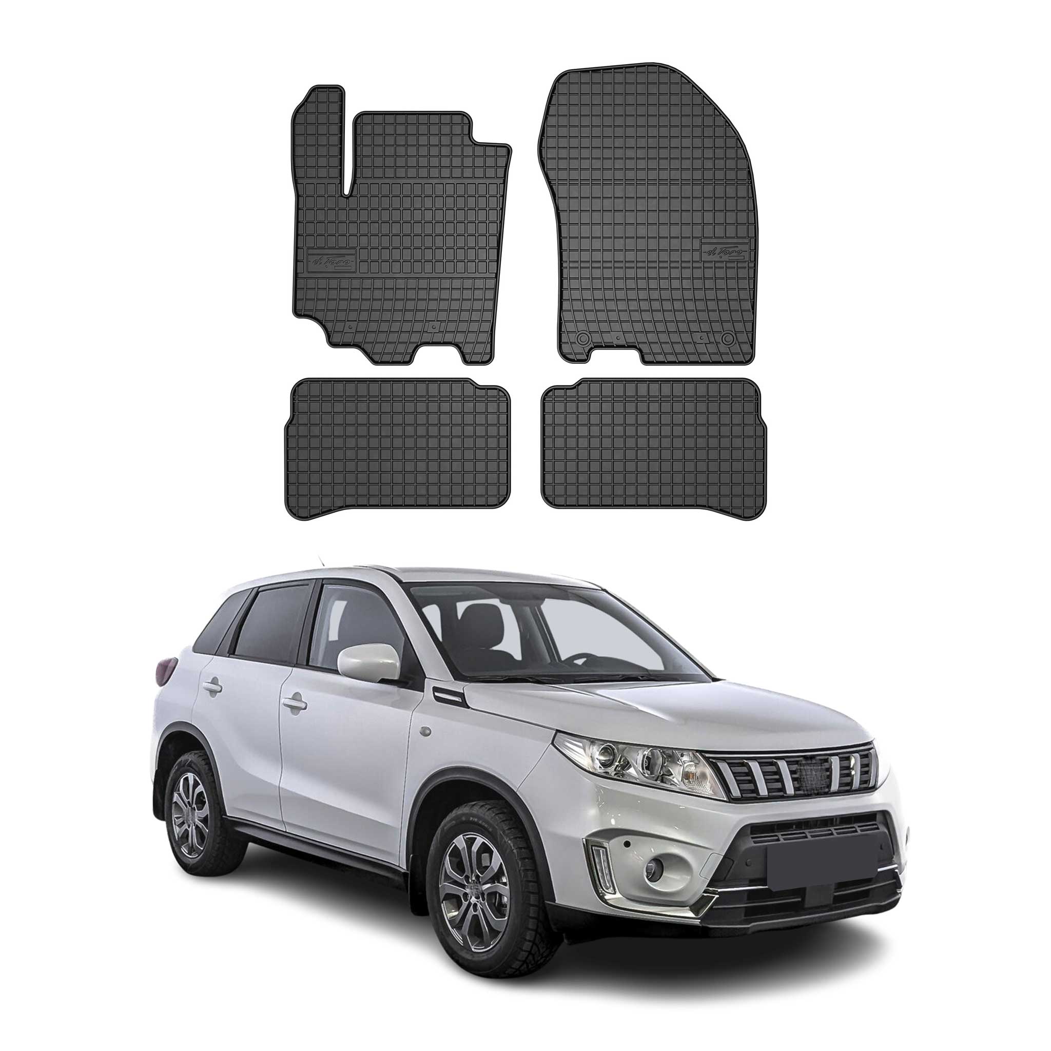 OMAC Alfombrillas De Coche para Suzuki Vitara 2018-2025 Negro Goma 4Pza