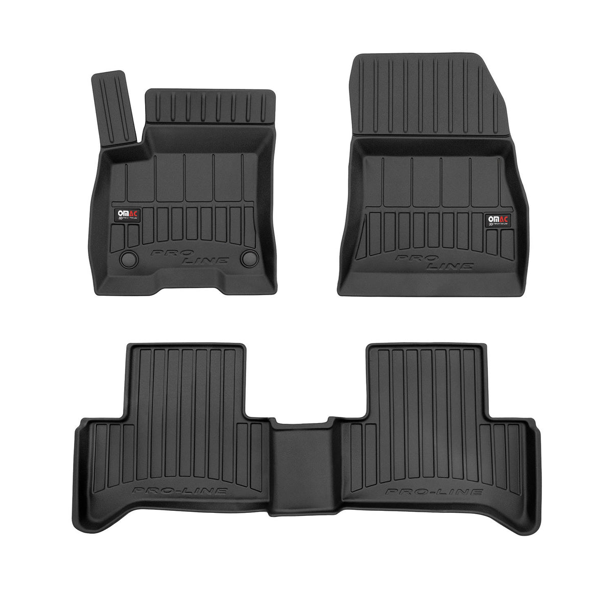 OMAC Premium Alfombrillas De Coche para Mercedes EQA 2021-2024 Negro TPE Goma 3x