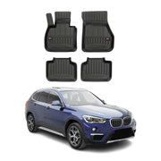 OMAC Premium Alfombrillas De Coche para BMW X1 F48 2015-2022 Negro TPE Goma 4Pza