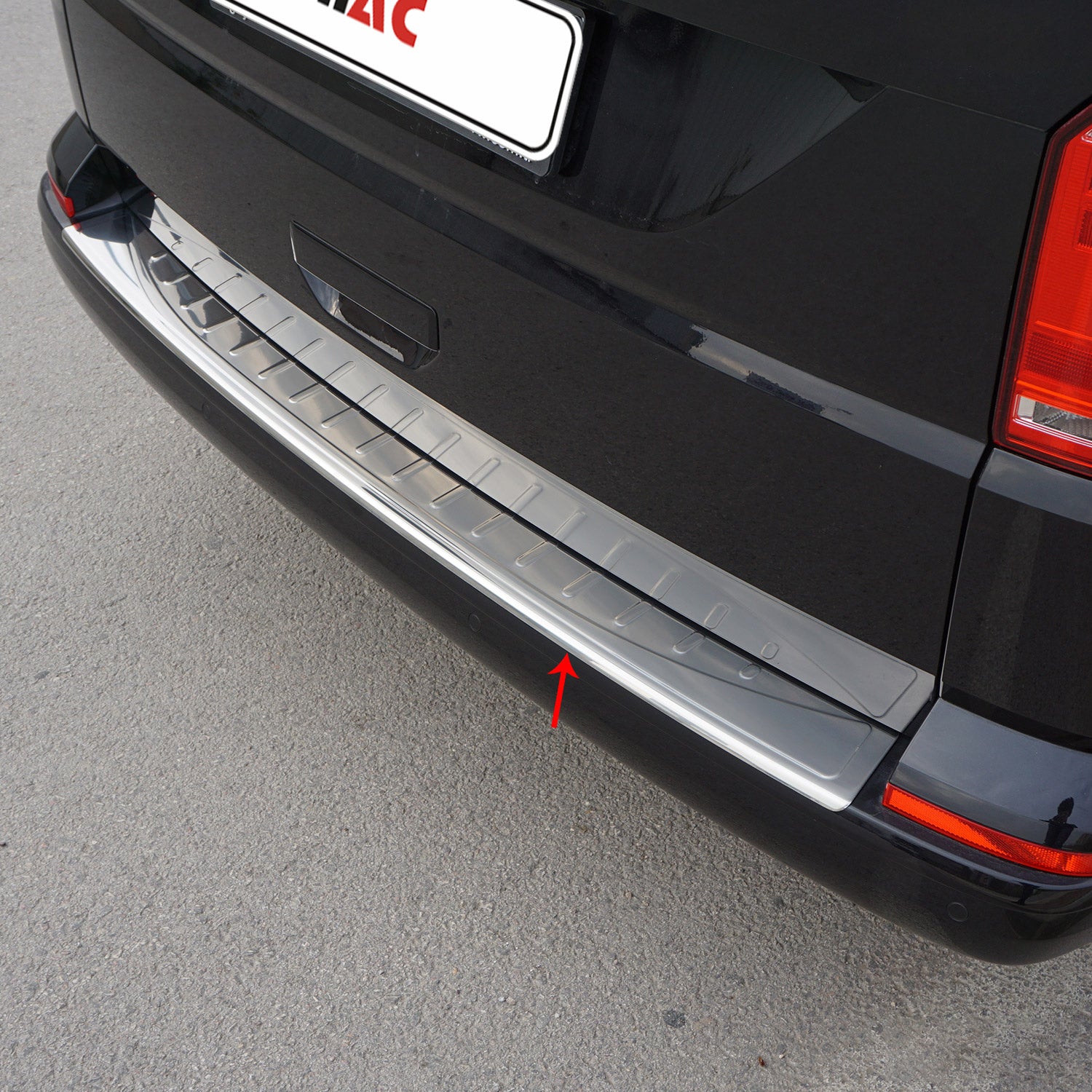 Protector Parachoques para VW T6 T6.1 Transporter 2015-24 Brillante Plata Acero