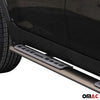 Par de Estribos Barras Laterales para Ssangyong Korando 2011-2019 Plata Acero 2x