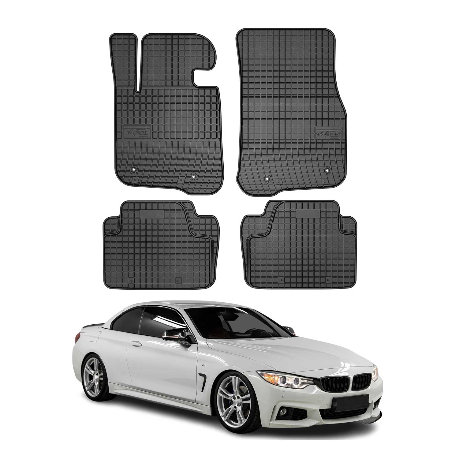 OMAC Alfombrillas Coche para BMW Serie 4 F33 F36 Cabrio Gran Cupé 2013-2021 Goma