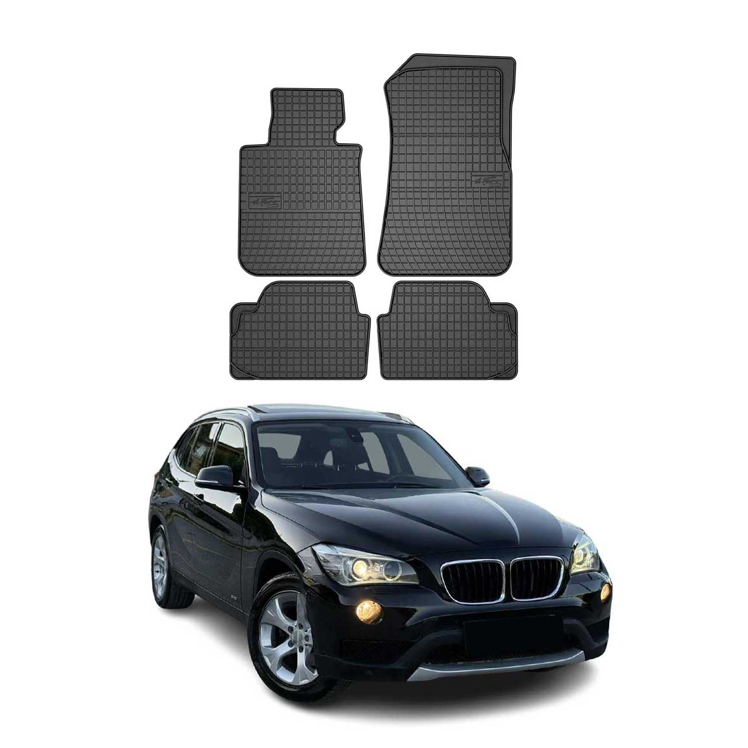 OMAC Alfombrillas De Coche para BMW X1 E84 2009-2015 Negro Goma TPE 4Pza