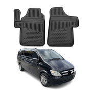 OMAC Alfombrillas De Coche para Mercedes Vito Viano W639 2003-2014 Negro TPE 2x