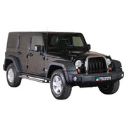 Par de Estribos Barras Laterales para Jeep Wrangler 2011-2017 Plata Acero 2x