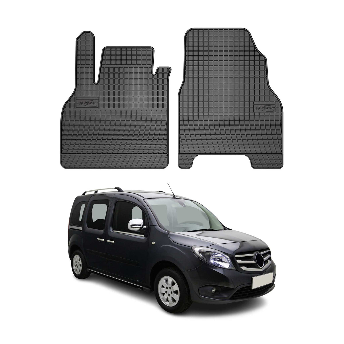 OMAC Alfombrillas De Coche para Mercedes Citan 2012-2021 Negro Goma 2Pza