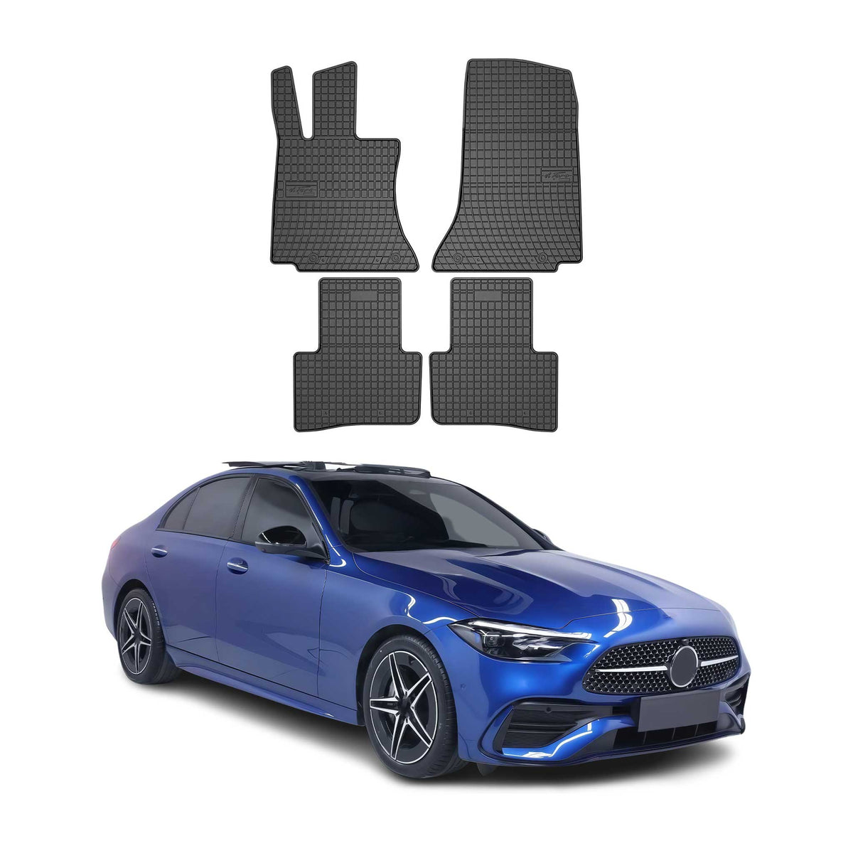 OMAC Alfombrillas De Coche para Mercedes C-Klasse W206 2021-2025 Negro Goma 4Pza