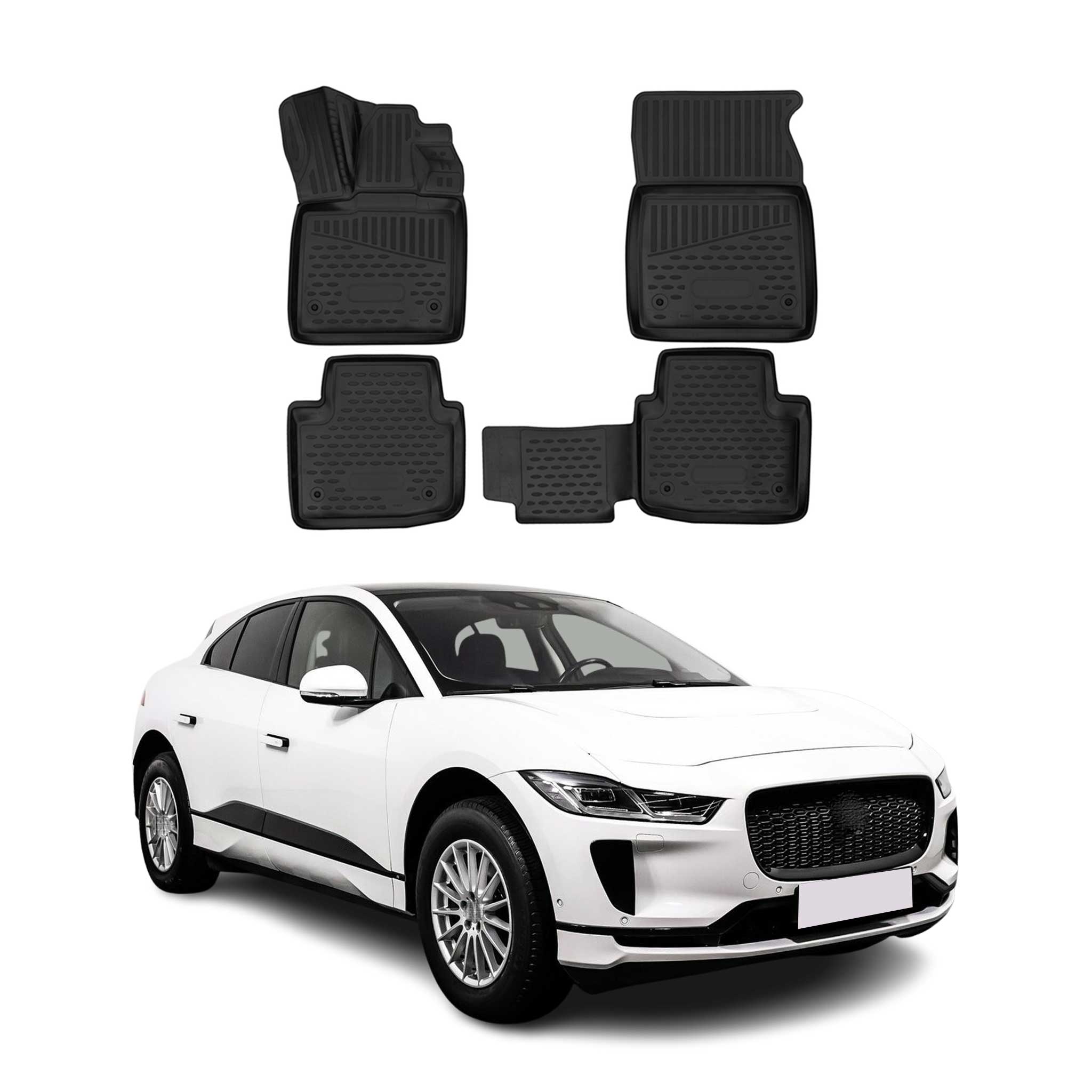 OMAC Alfombrillas De Coche para Jaguar I-Pace 2018-2025 Negro Goma TPE 4Pza