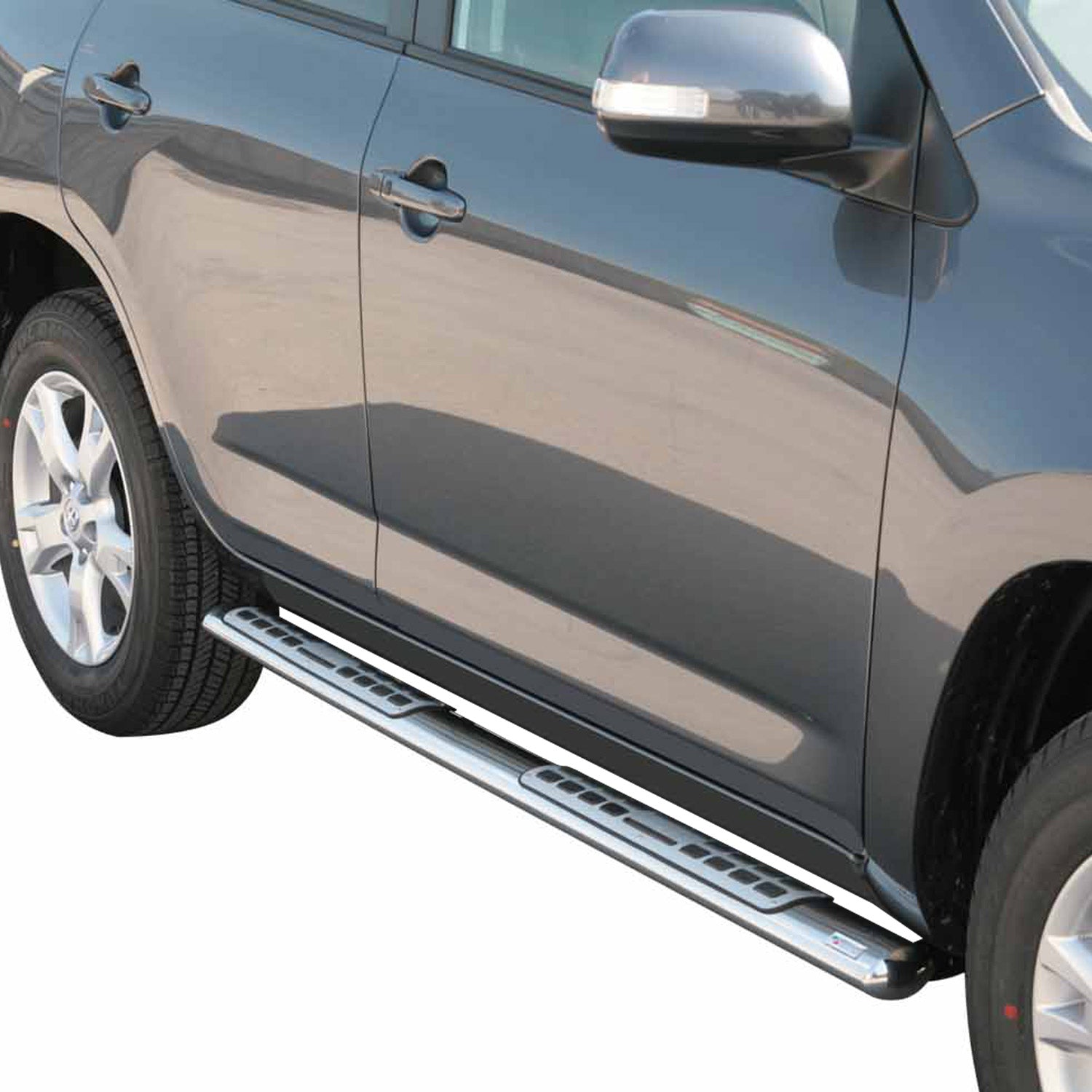 Par de Estribos Barras Laterales para Toyota RAV4 XA30 2009-2010 Plata Acero 2x