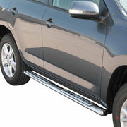 Par de Estribos Barras Laterales para Toyota RAV4 XA30 2009-2010 Plata Acero 2x