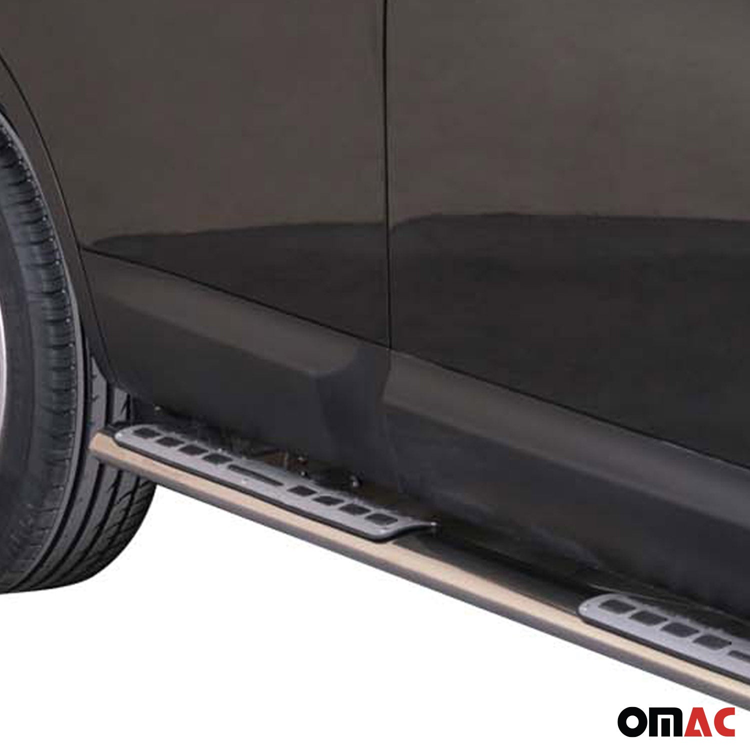 Par de Estribos Barras Laterales para Nissan Qashqai 2010-2013 Plata Acero 2x