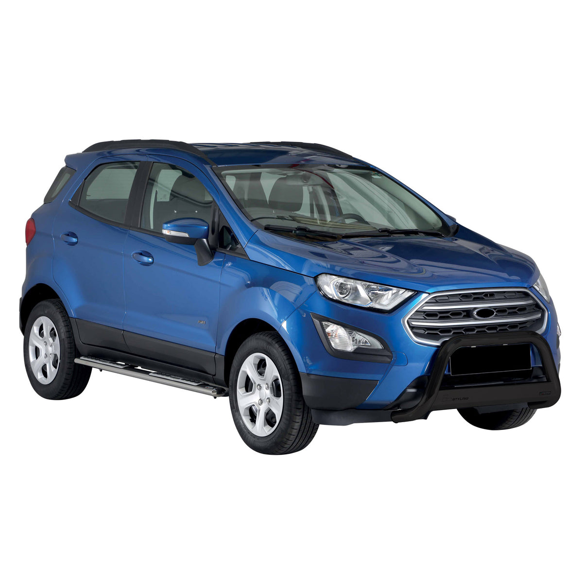 Bull Barra Frontal para Ford Ecosport 2018-2022 Negro Brillante Acero 1Pza