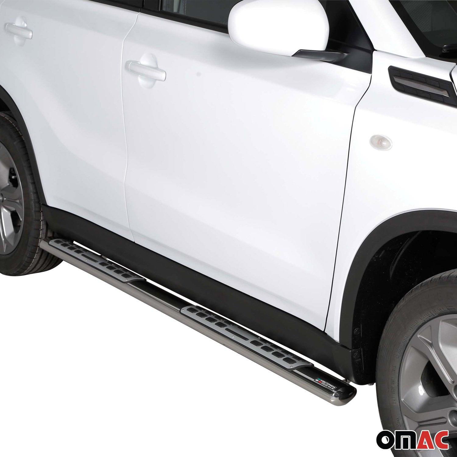 Par de Estribos Barras Laterales para Suzuki Vitara 2015-2018 Plata Acero 2x