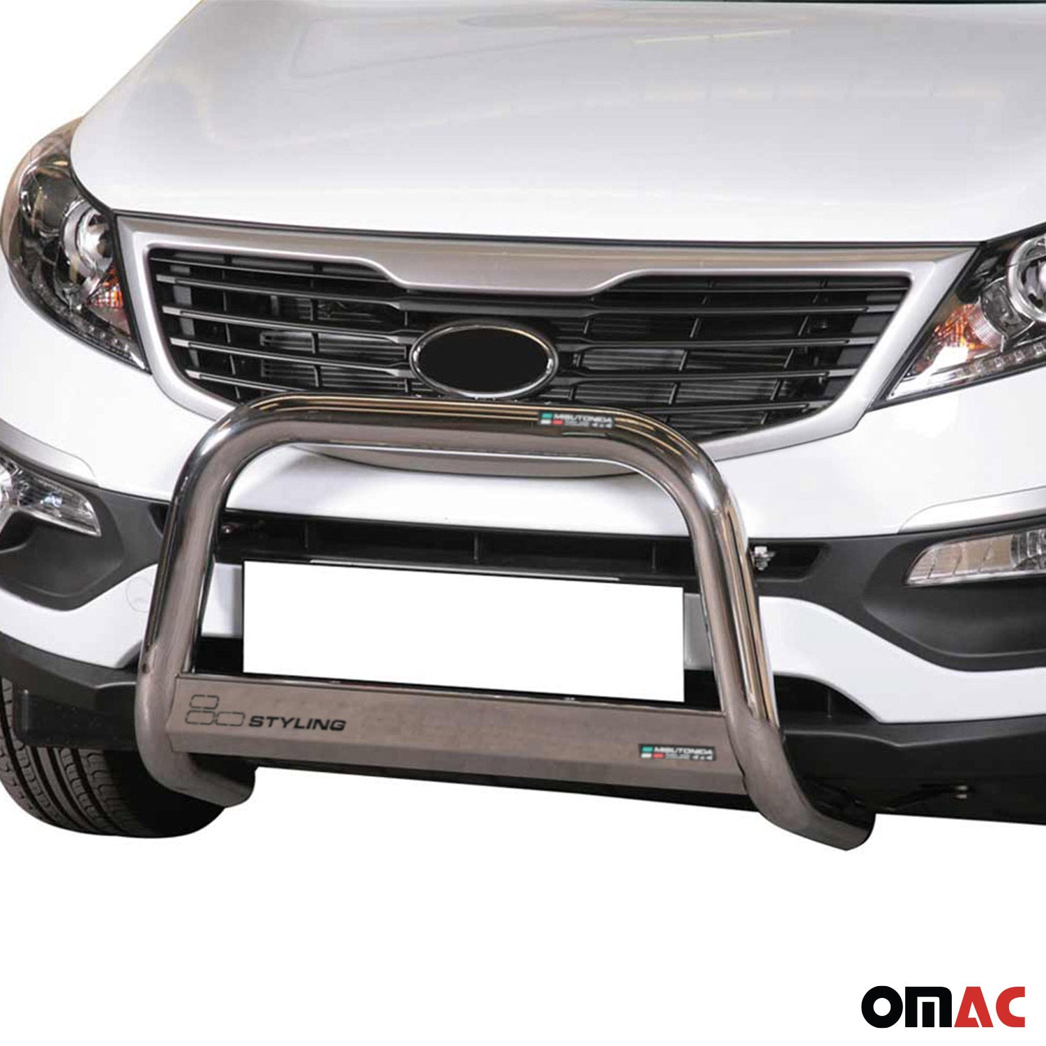 Bull Barra Frontal para Kia Sportage 2010-2015 Plata Brillante Acero