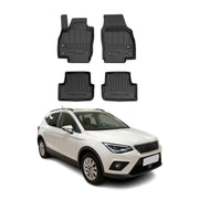 OMAC Premium Alfombrillas De Coche para Seat Arona 2017-2025 Negro TPE Goma 4Pza