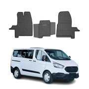 OMAC Alfombrillas De Coche para Ford Custom 2012-2024 Negro Goma 3Pza