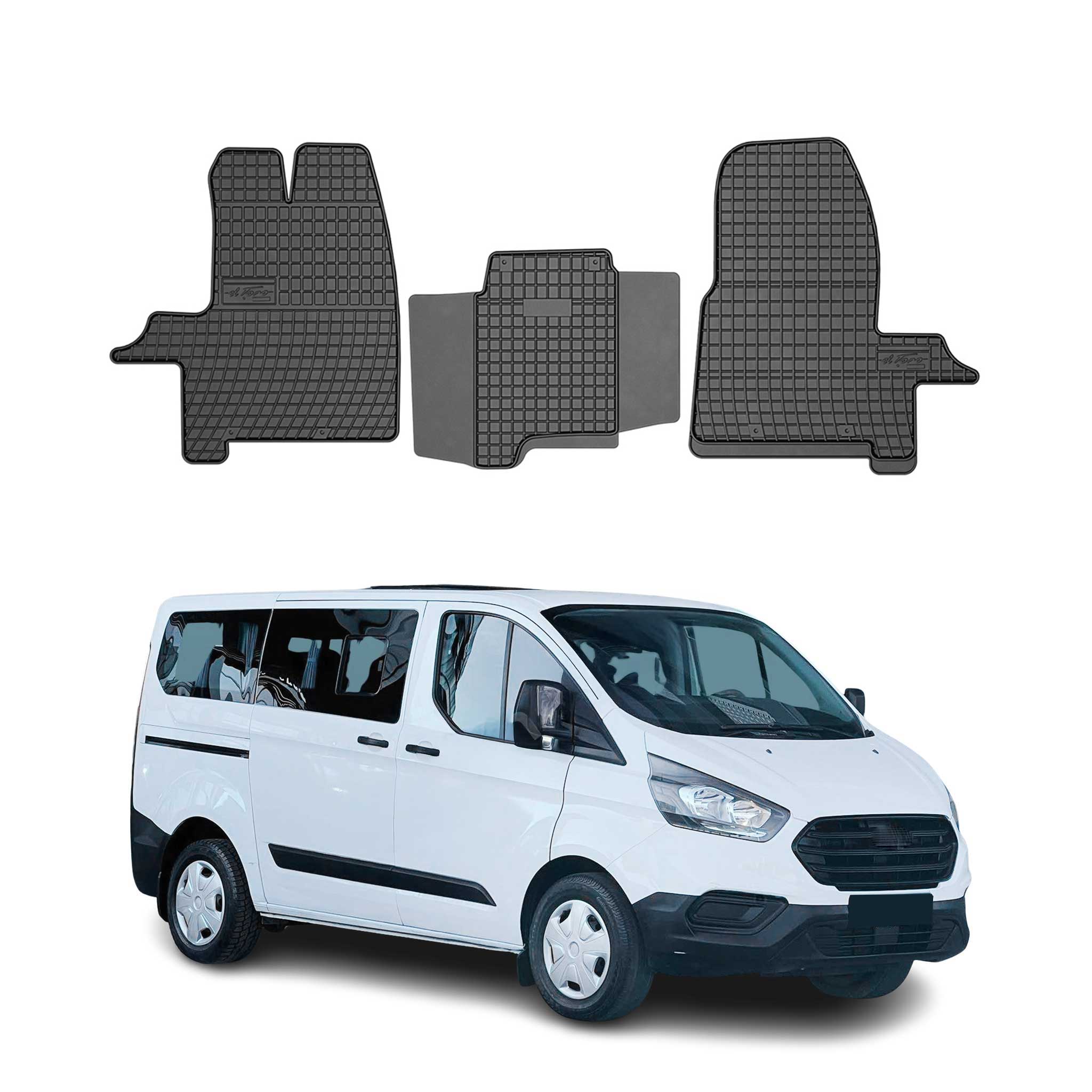 OMAC Alfombrillas De Coche para Ford Custom 2012-2024 Negro Goma 3Pza