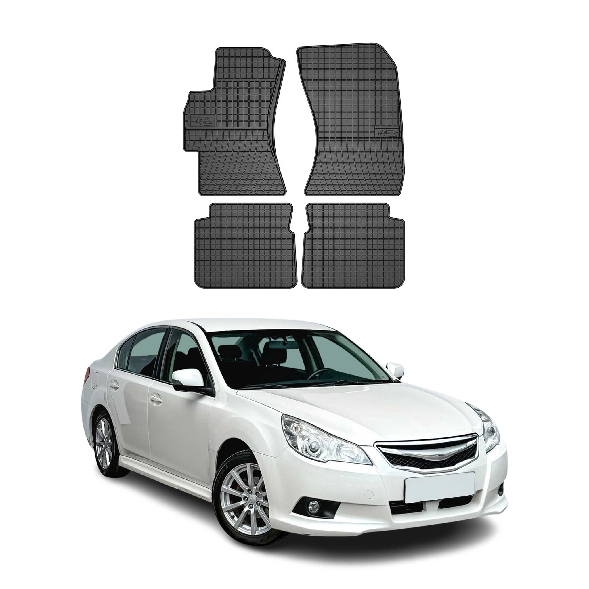 OMAC Alfombrillas De Coche para Subaru Legacy 2009-2015 Negro Goma TPE 4Pza