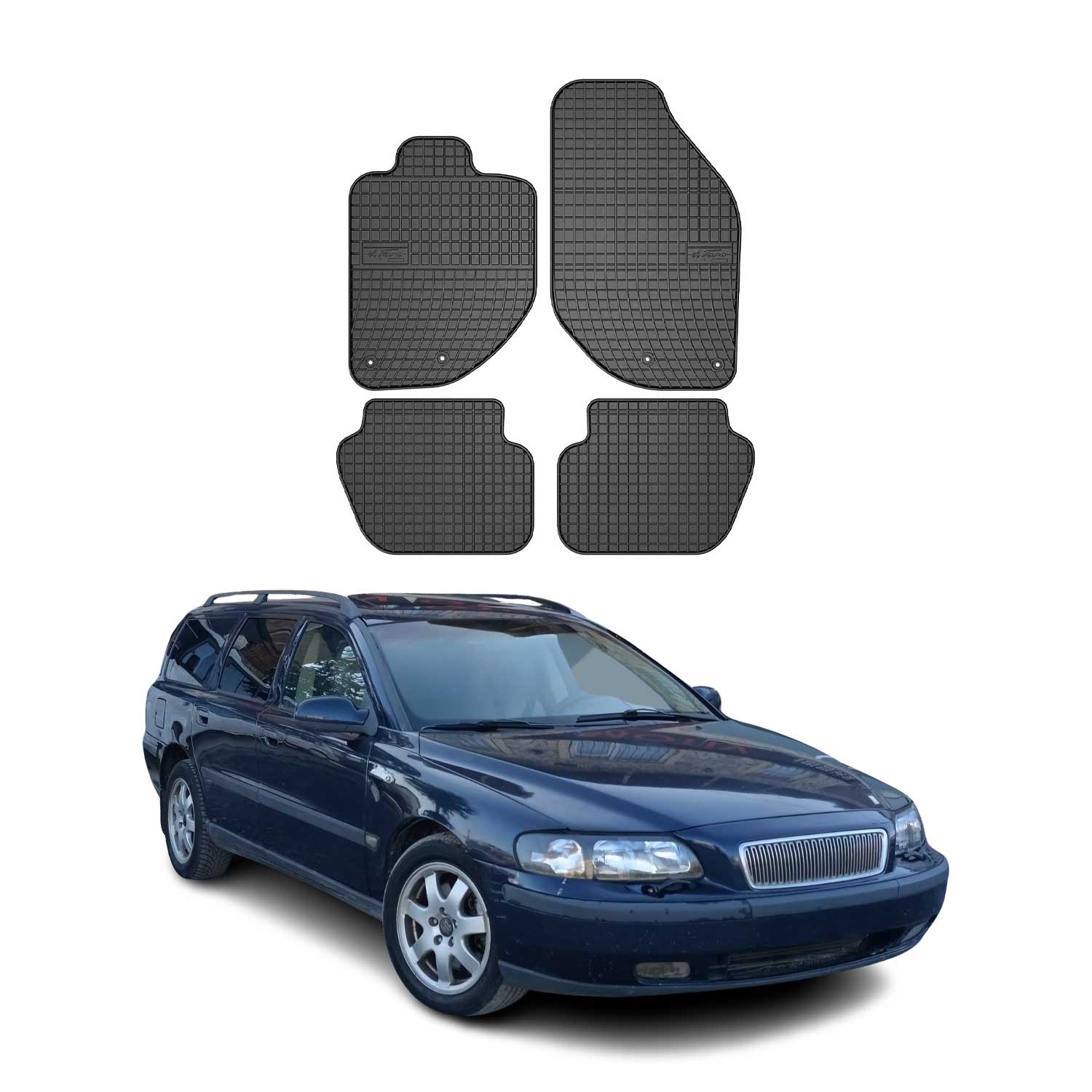 OMAC Alfombrillas De Coche para Volvo V70 1996-2000 Negro Goma 4Pza