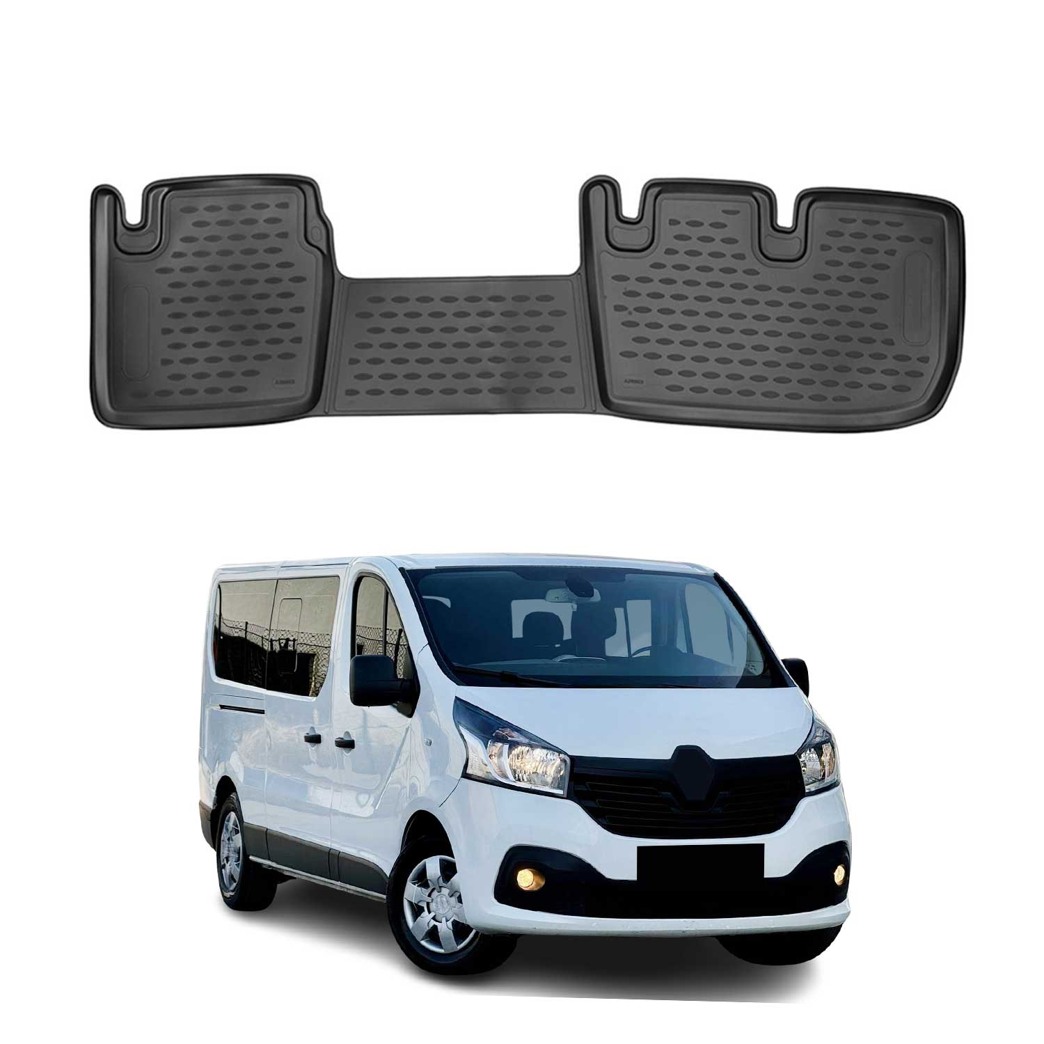 OMAC Alfombrillas Coche para Opel Vivaro 2014-2021 2.línea Negro Goma TPE