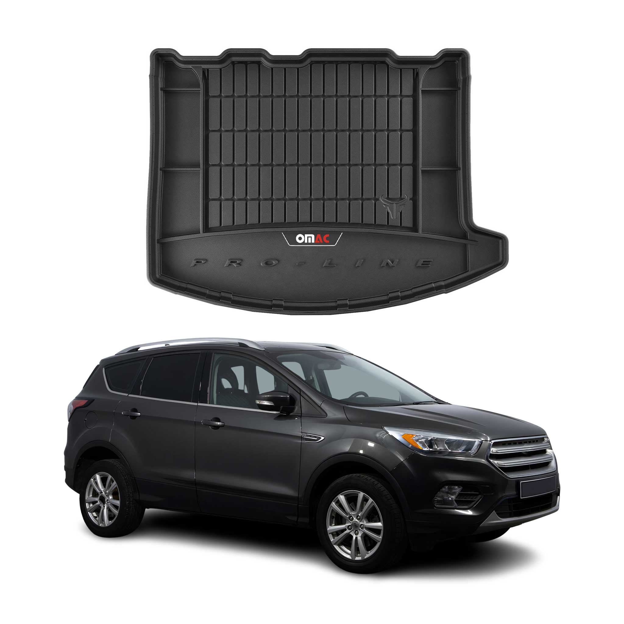 OMAC Premium Bandeja Maletero Alfombrilla para Ford Kuga 2013-2019 Negro TPE