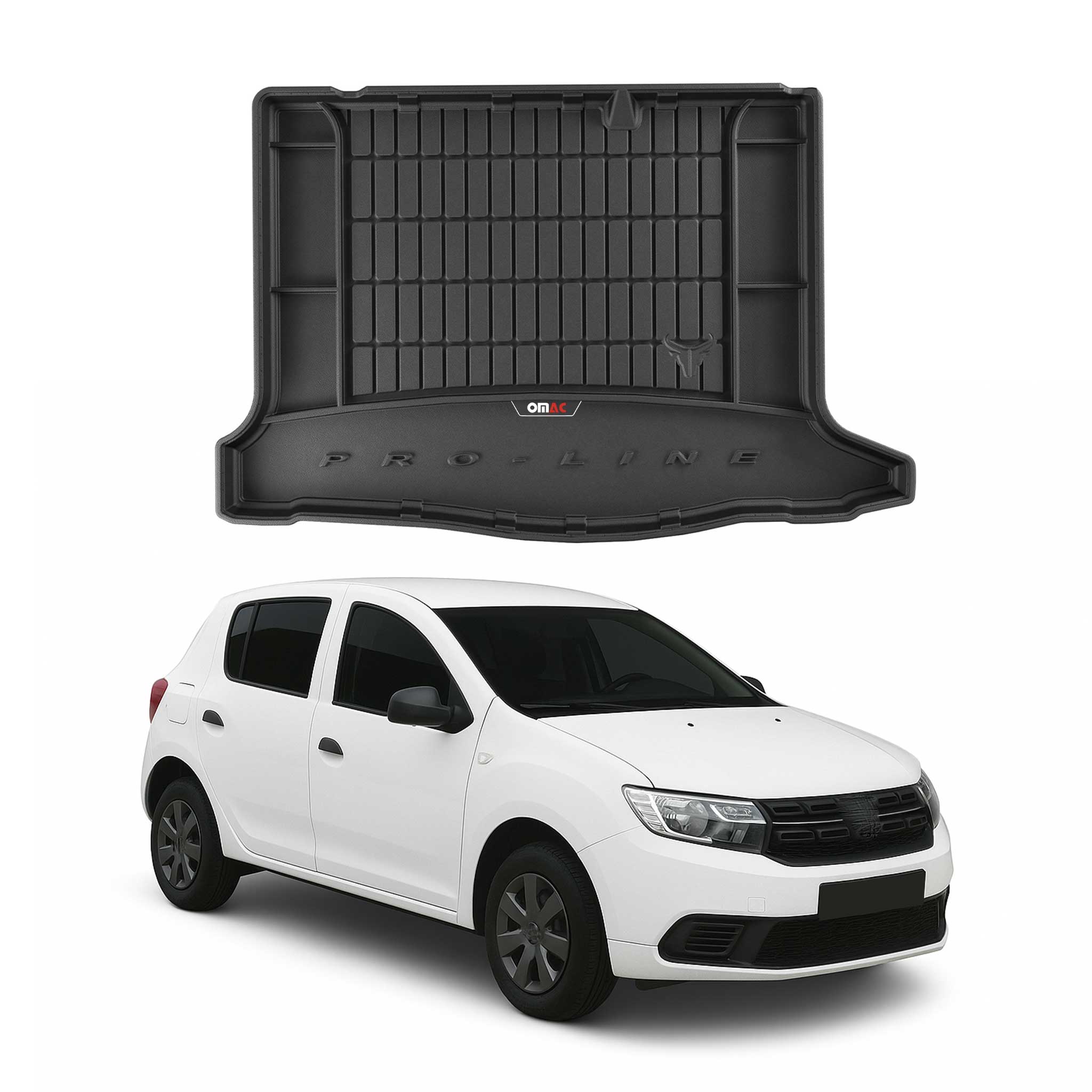 OMAC Premium Bandeja Maletero Alfombrilla para Dacia Sandero 2012-2020 Negro TPE