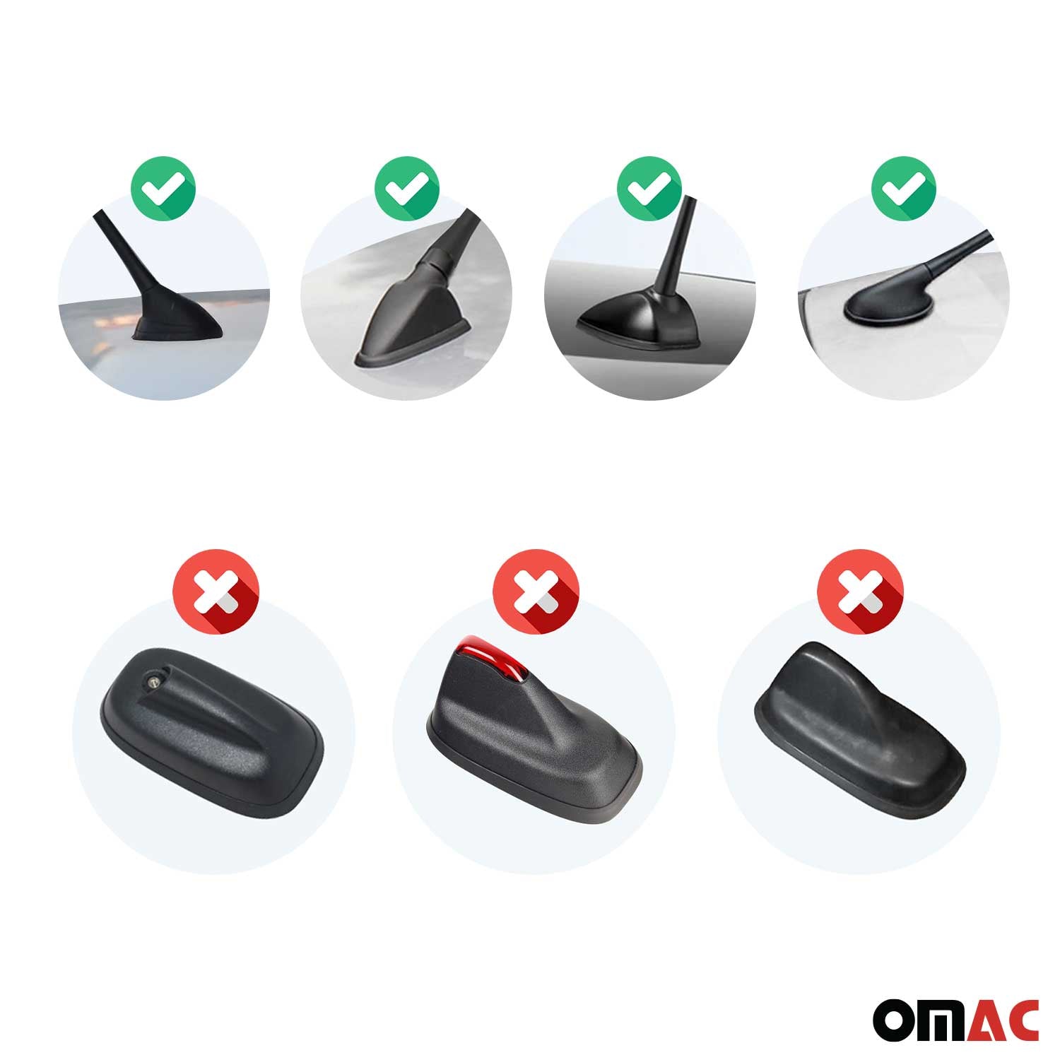 AM&FM radio antena de techo aleta de tiburó Antena negro para Universal