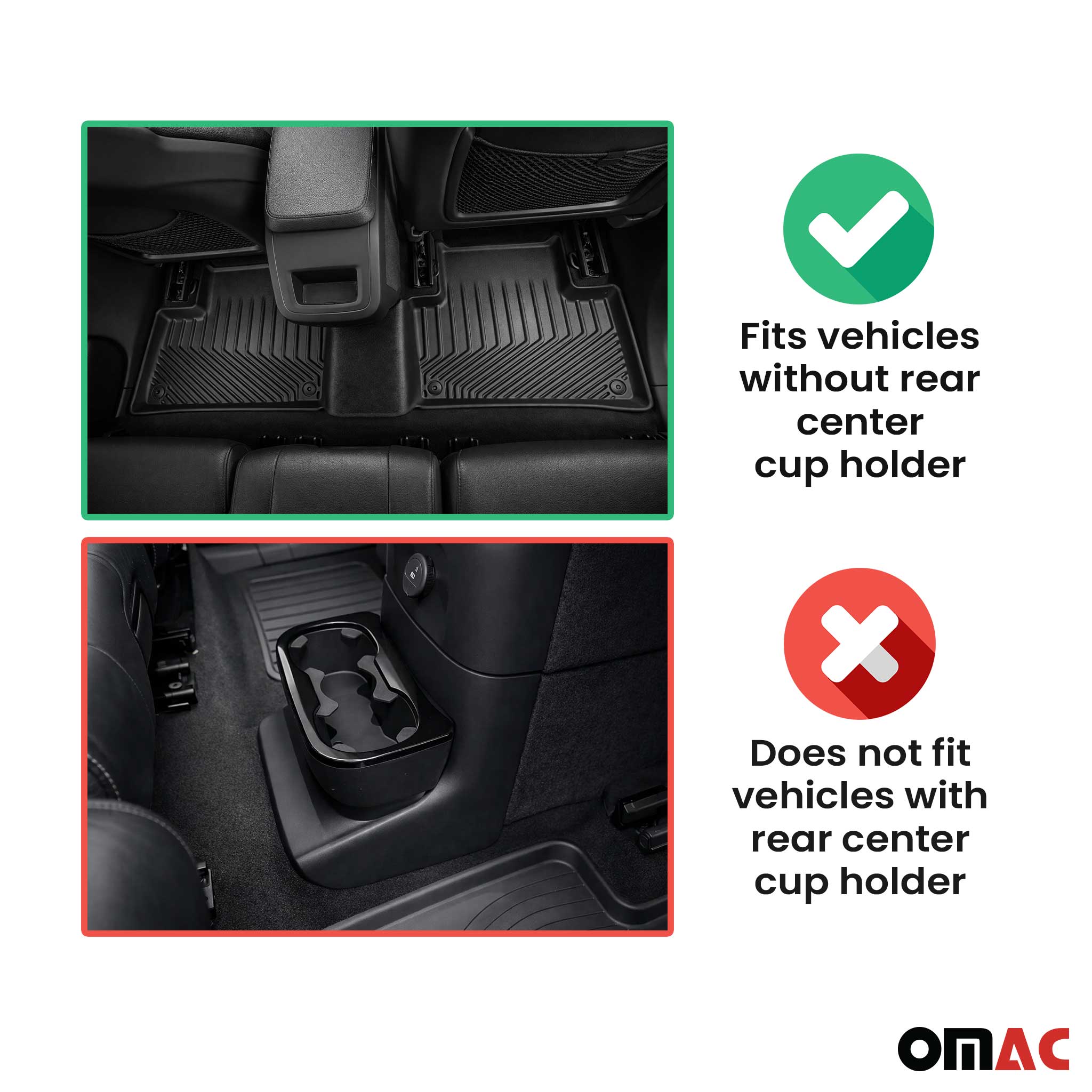 OMAC Alfombrillas De Coche para Ford Fiesta 4tür 2008-2017 Negro Goma TPE 4Pza