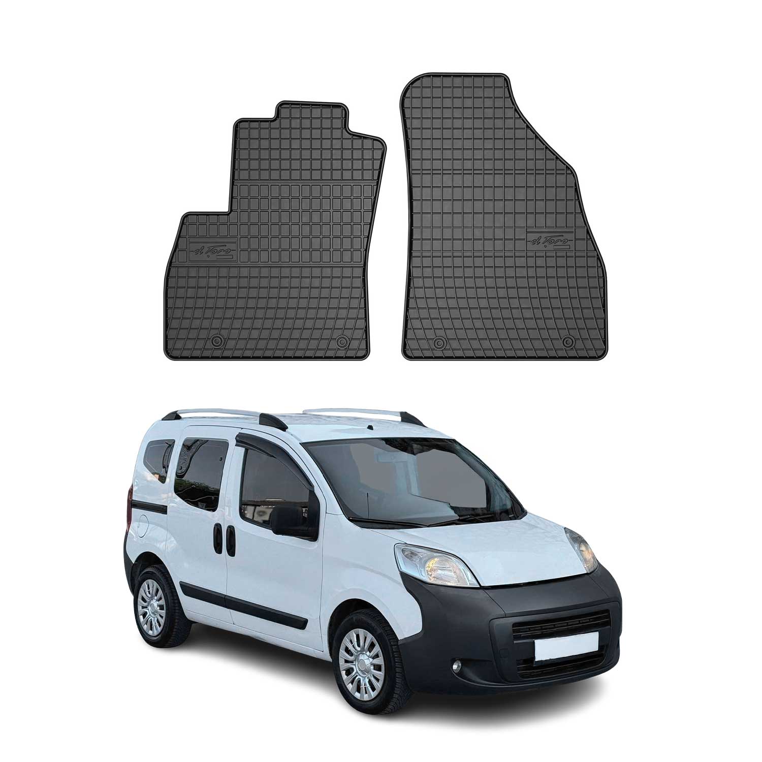 OMAC Alfombrillas De Coche para Peugeot Bipper 2008-2014 Negro Goma TPE 2Pza