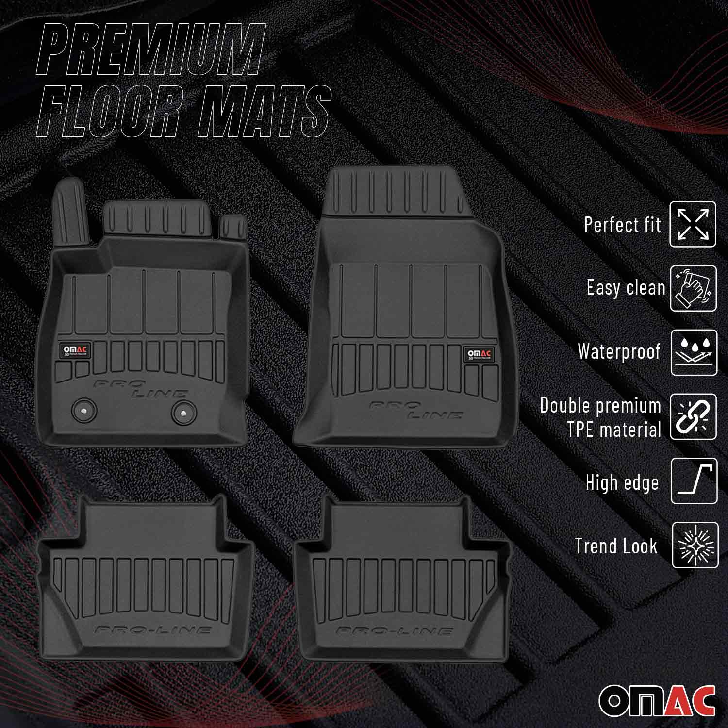 OMAC Premium Alfombrillas De Coche para Ford Ecosport 2014-2024 TPE Goma 4x