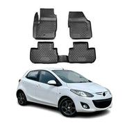 OMAC Alfombrillas De Coche para Mazda 2007-2015 Negro Goma TPE 4Pza
