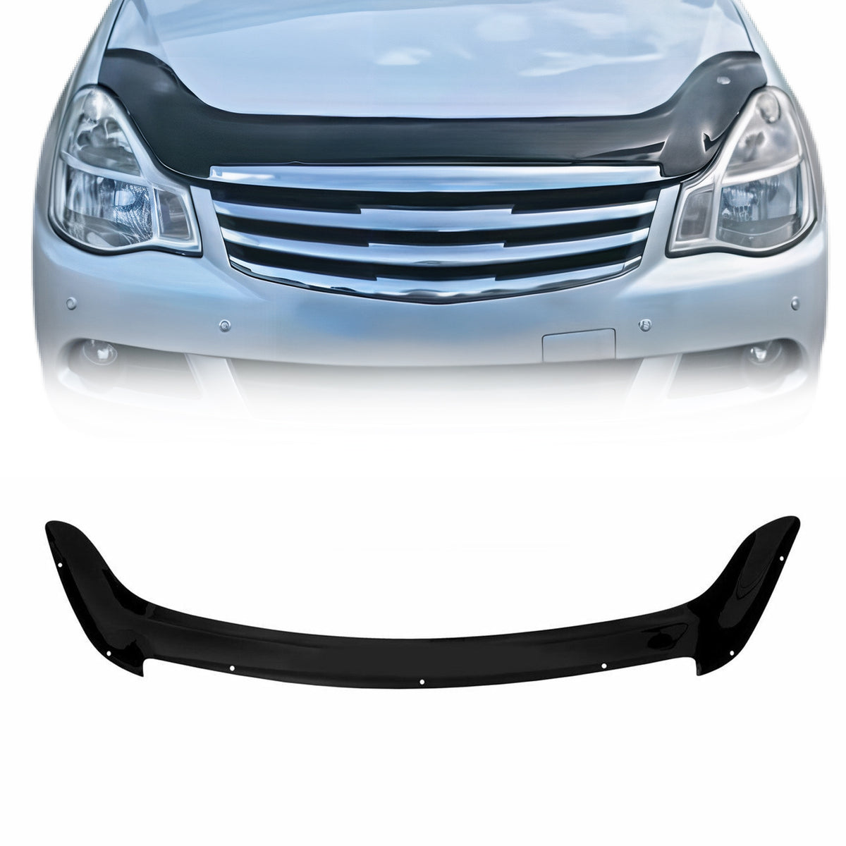 Deflector de Capó para Nissan Almera 2012-2018 Oscuro Brillante Acrílico