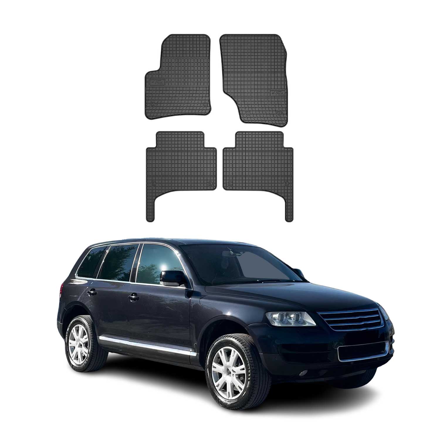 OMAC Alfombrillas De Coche para VW Touareg 2002-2010 Negro Goma 4Pza