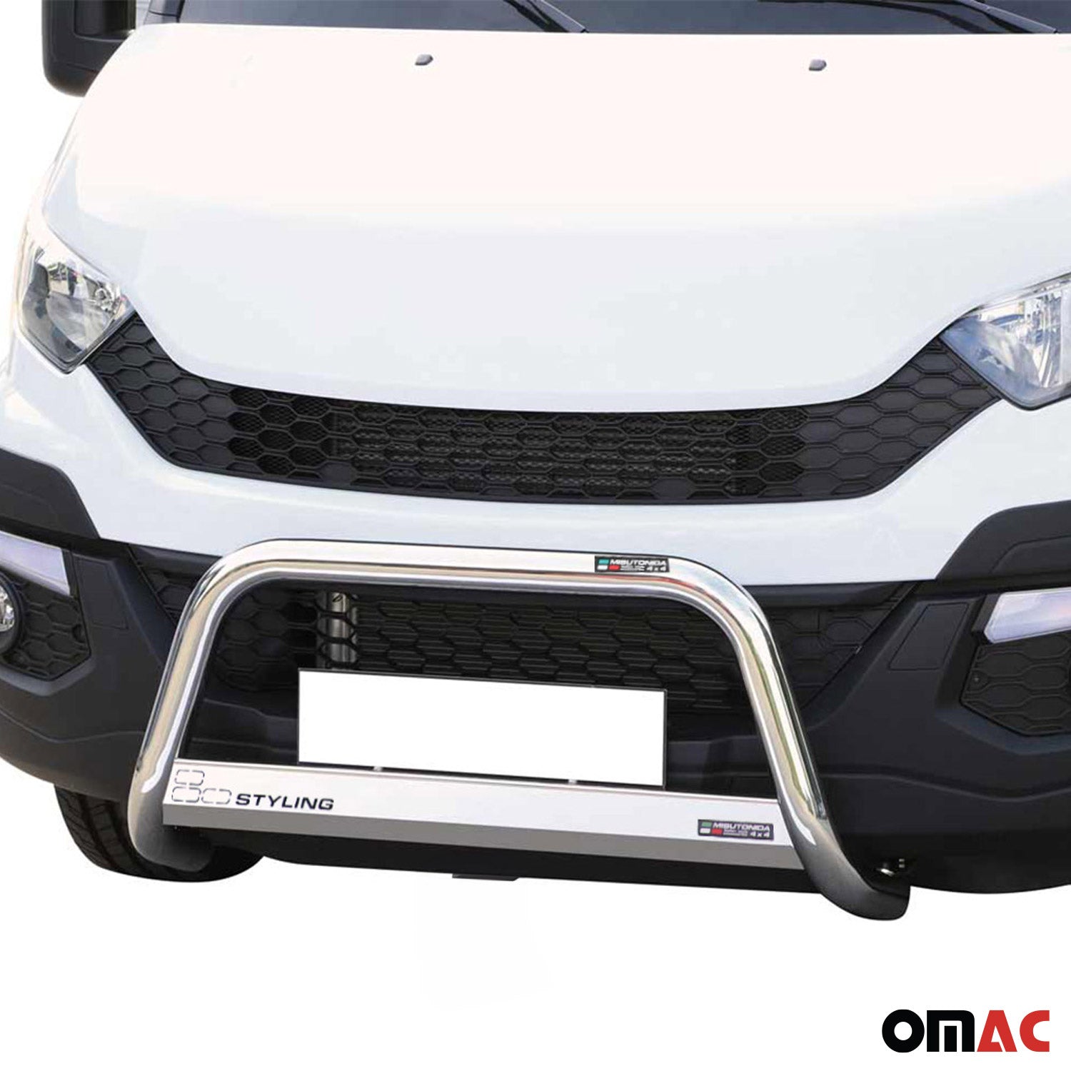 Bull Barra Frontal para Iveco Daily 2014-2019 Plata Brillante Acero 1Pza