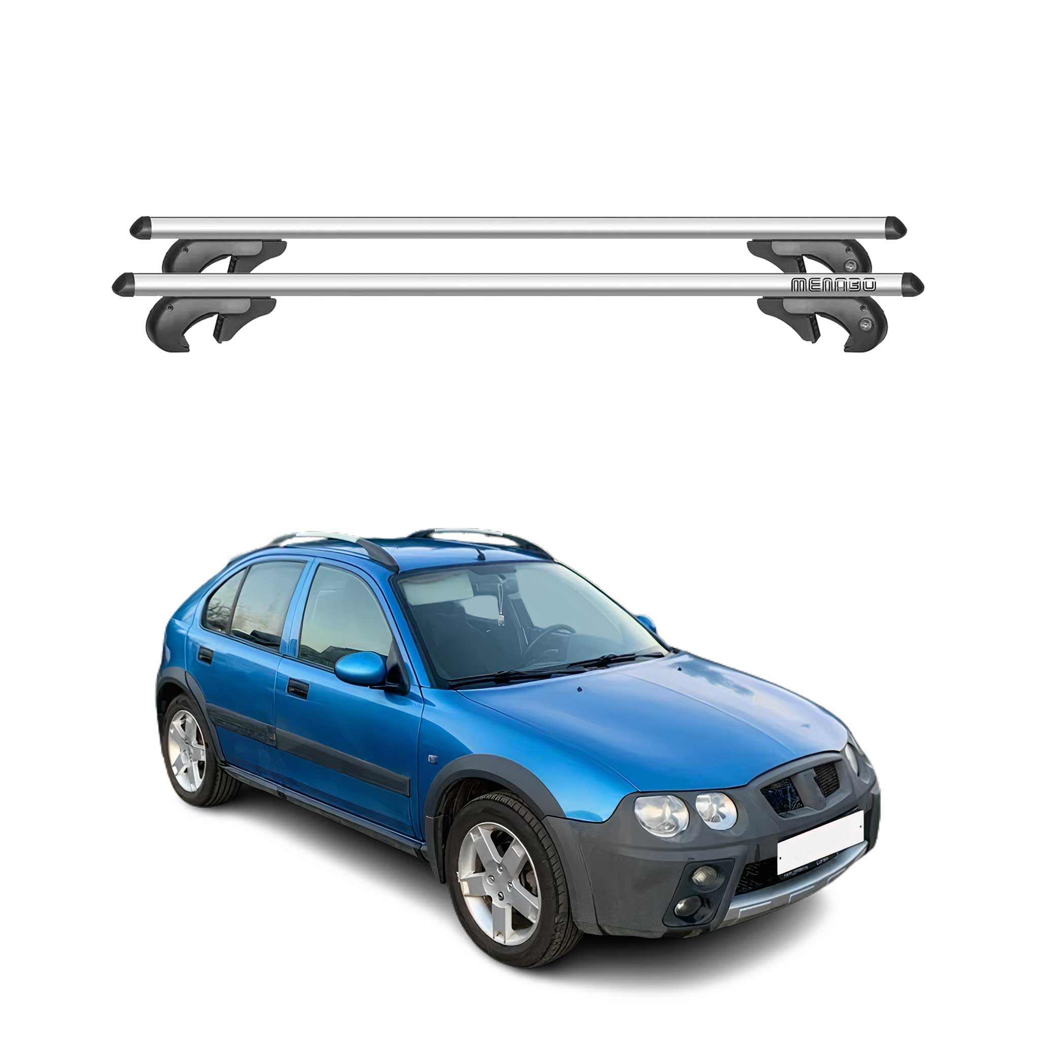 Menabo Barras de Techo Baca para Rover Streetwise 2004-2005 Gris Aluminio 2Pza