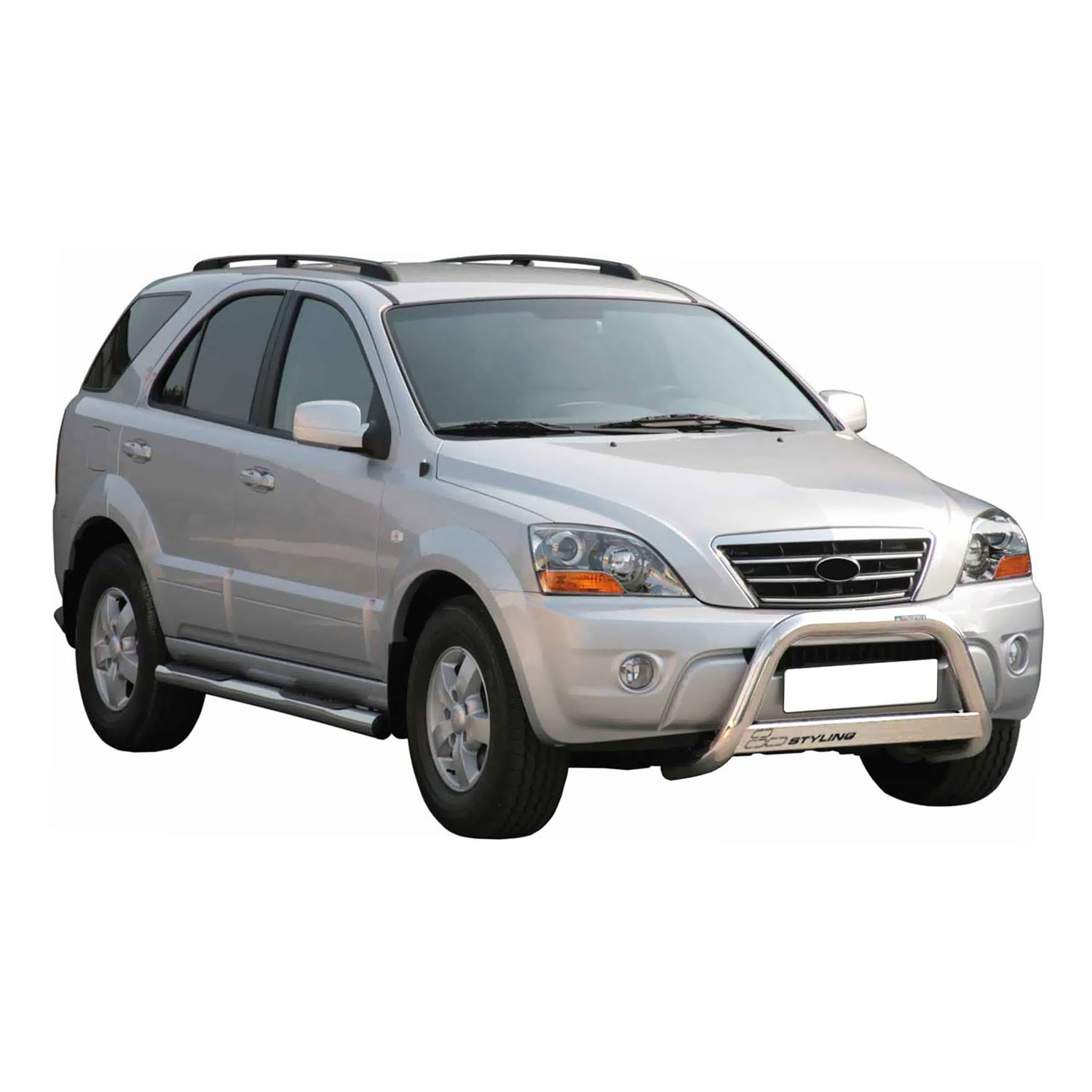 Bull Barra Frontal para Kia Sorento 2006-2009 Plata Brillante Acero