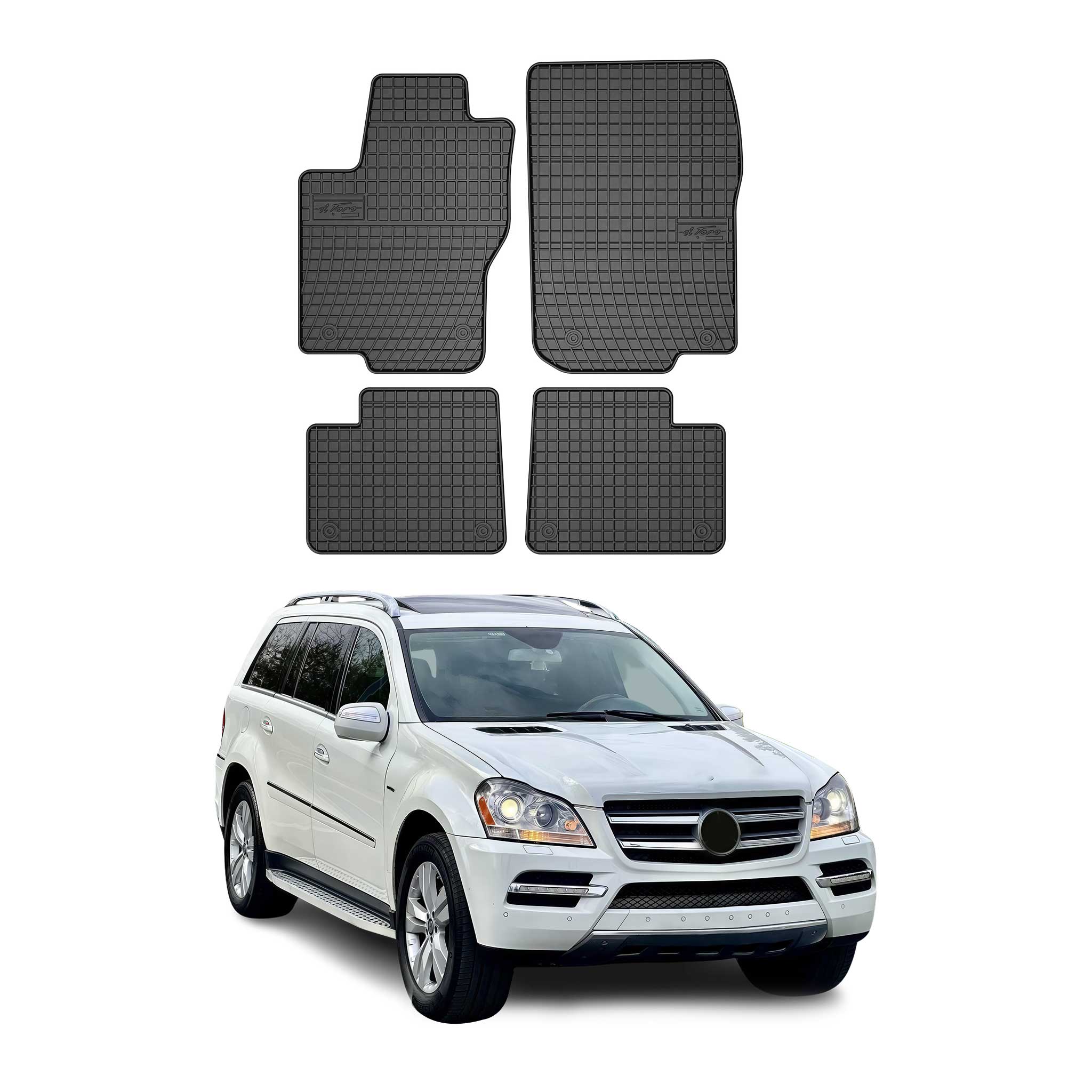 OMAC Alfombrillas De Coche para Mercedes GL Class X166 2012-2015 Negro Goma 4Pza