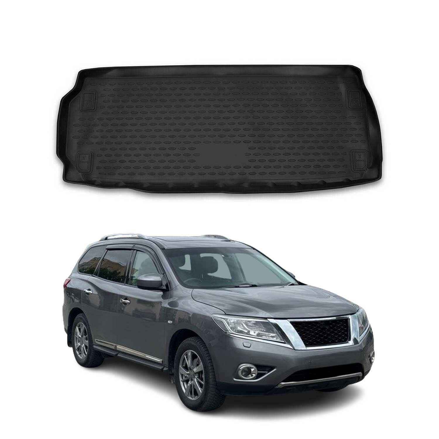 OMAC Bandeja Maletero Alfombrilla para Nissan Pathfinder 2012-2021 Negro TPE