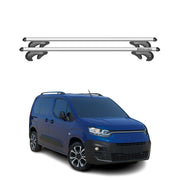 Menabo Barras de Techo Coche Barra para Fiat Doblo 2022-2025 Gris Aluminio 2Pza