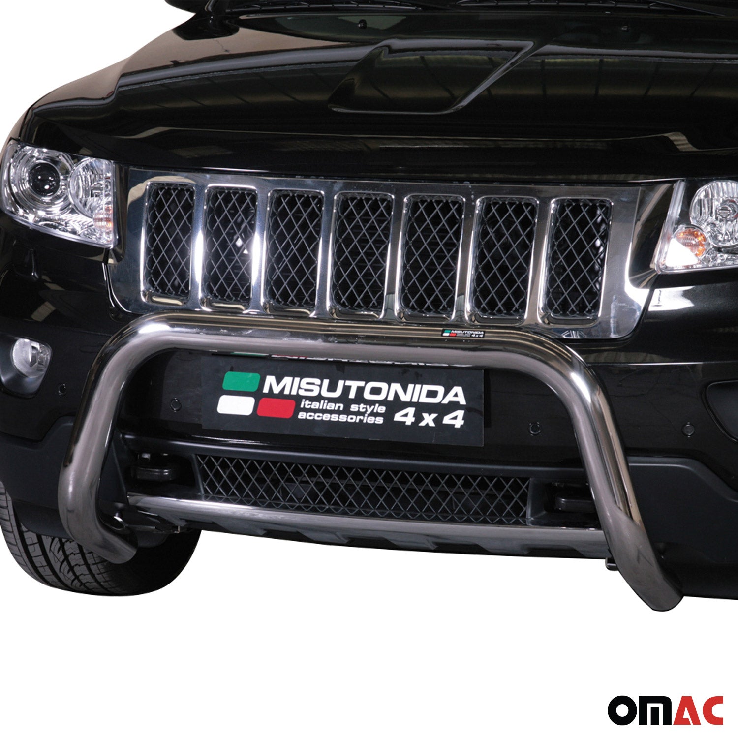 Bull Barra Frontal para Jeep Grand Cherokee 2010-2013 Plata Brillante Acero