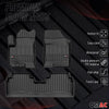 OMAC Premium Alfombrillas De Coche para Kia Venga 2009-2019 Negro TPE Goma 3Pza