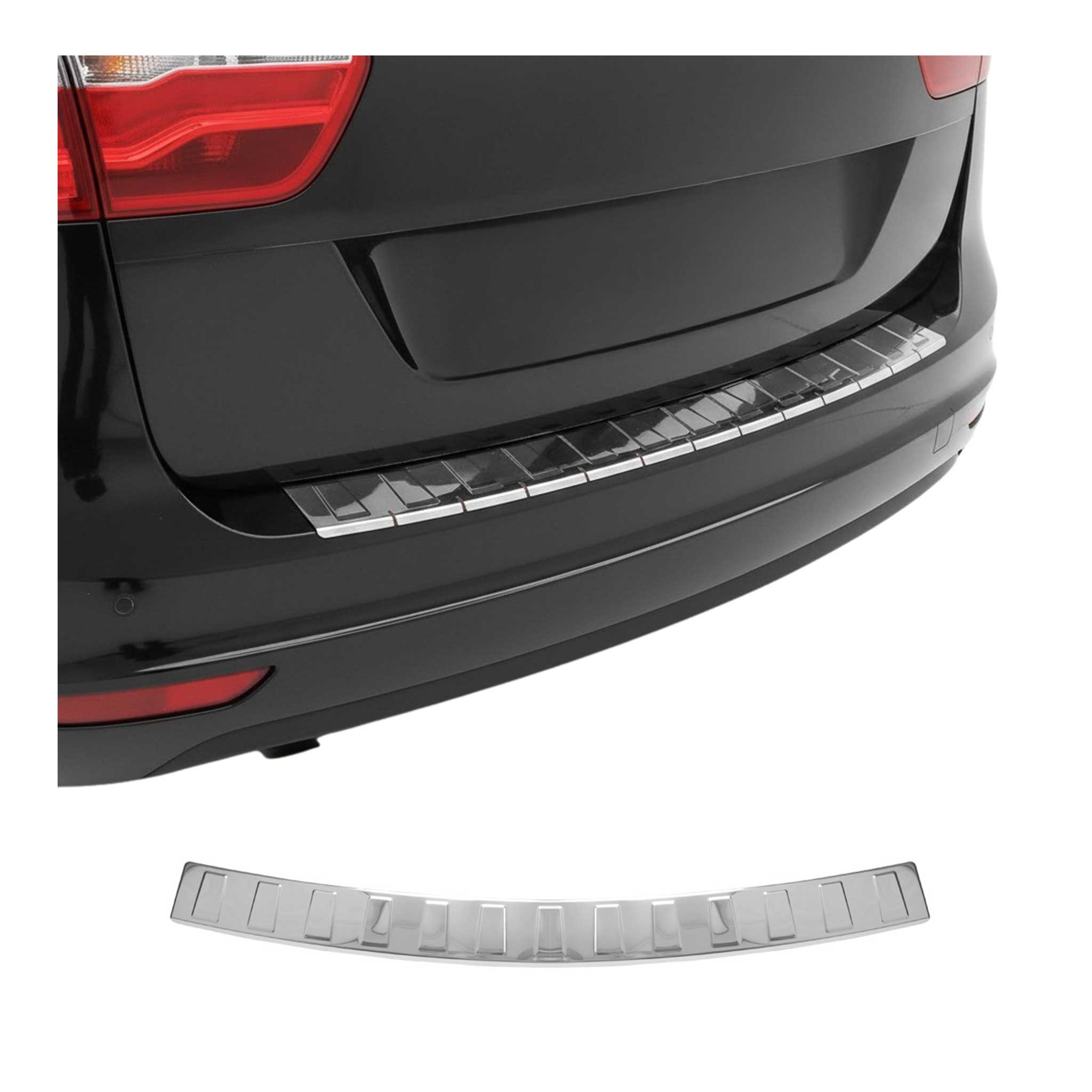 Protector de Parachoques Trasero para VW Sharan 2010-2020 Acero Brillante Plata