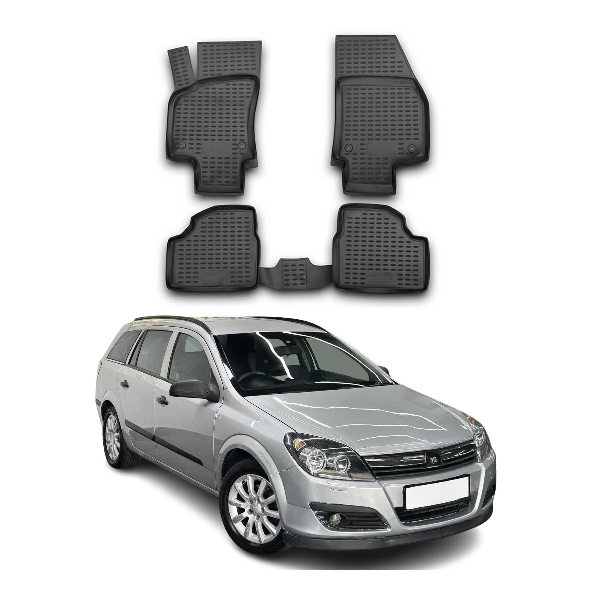 OMAC Alfombrillas De Coche para Opel Astra 2004-2015 Caravan Negro Goma TPE 4Pza