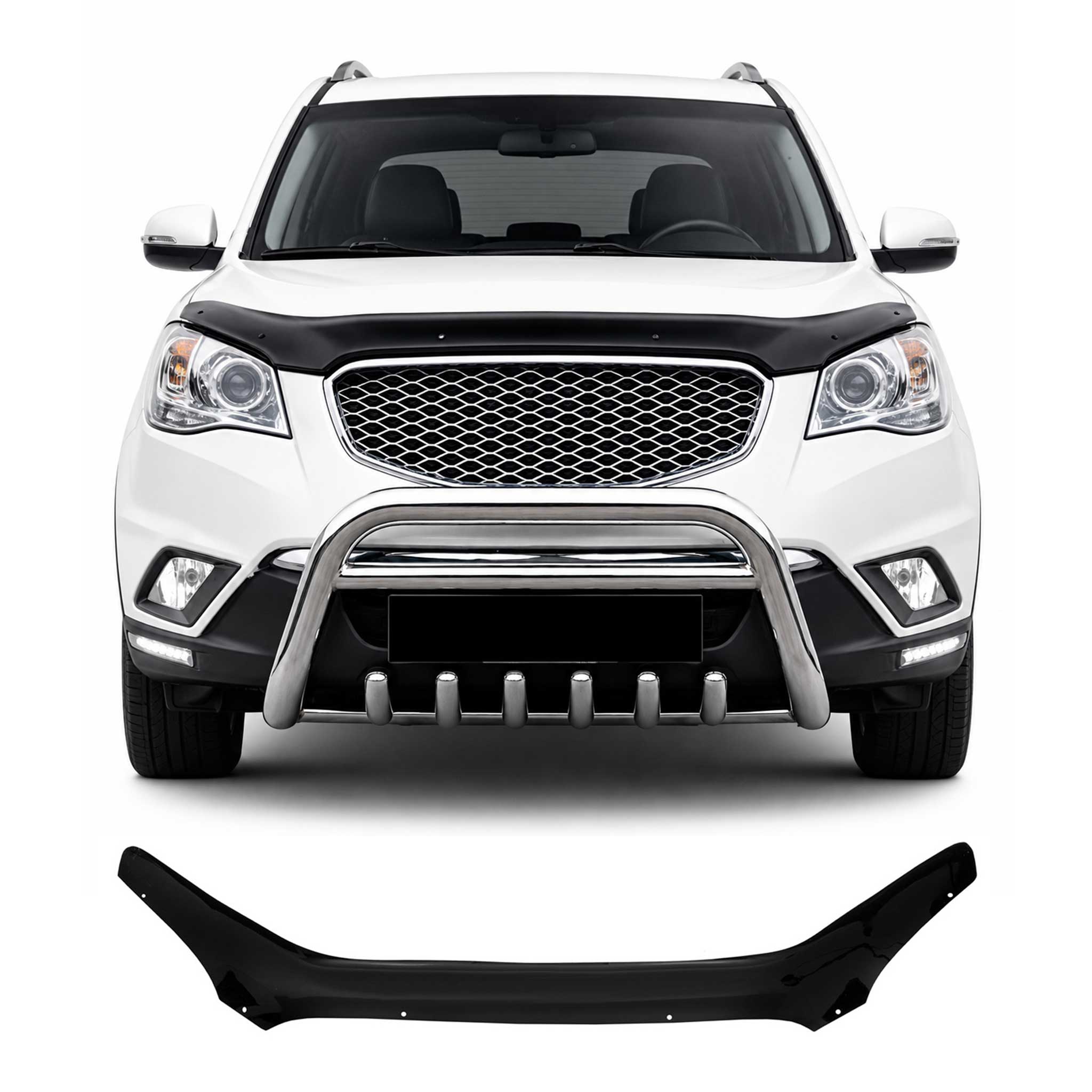 Deflector de Capó para Ssangyong Actyon 2010-2013 Oscuro Brillante Acrílico
