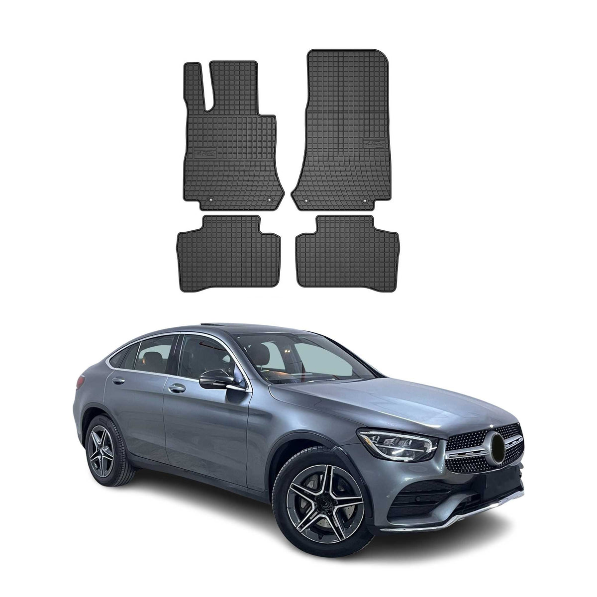OMAC Alfombrillas Coche para Mercedes GLC Class X253 2015-2025 Negro Goma 4Pza