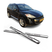 Par de Estribos Barras Laterales para Peugeot 4007 2008-2012 Plata Acero 2x