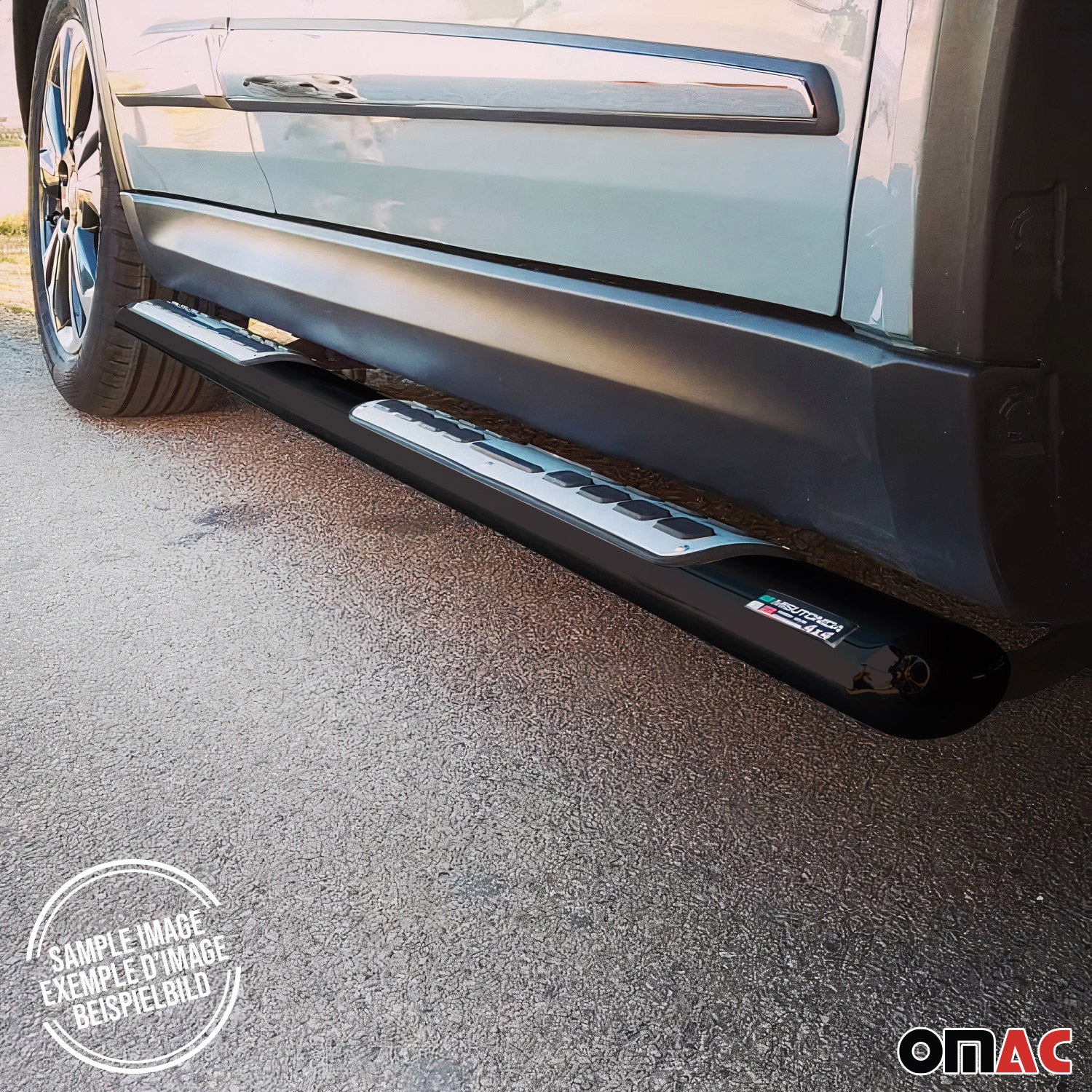 Par de Estribos Barras Laterales para Mercedes ML 2005-2008 Negro Acero