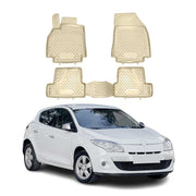 OMAC Alfombrillas De Coche para Renault Megane III 2009-2016 Beige Goma TPE 4Pza