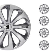 Sparco Tapacubos 16" pulgadas Universal Plata Carbono Gris ABS