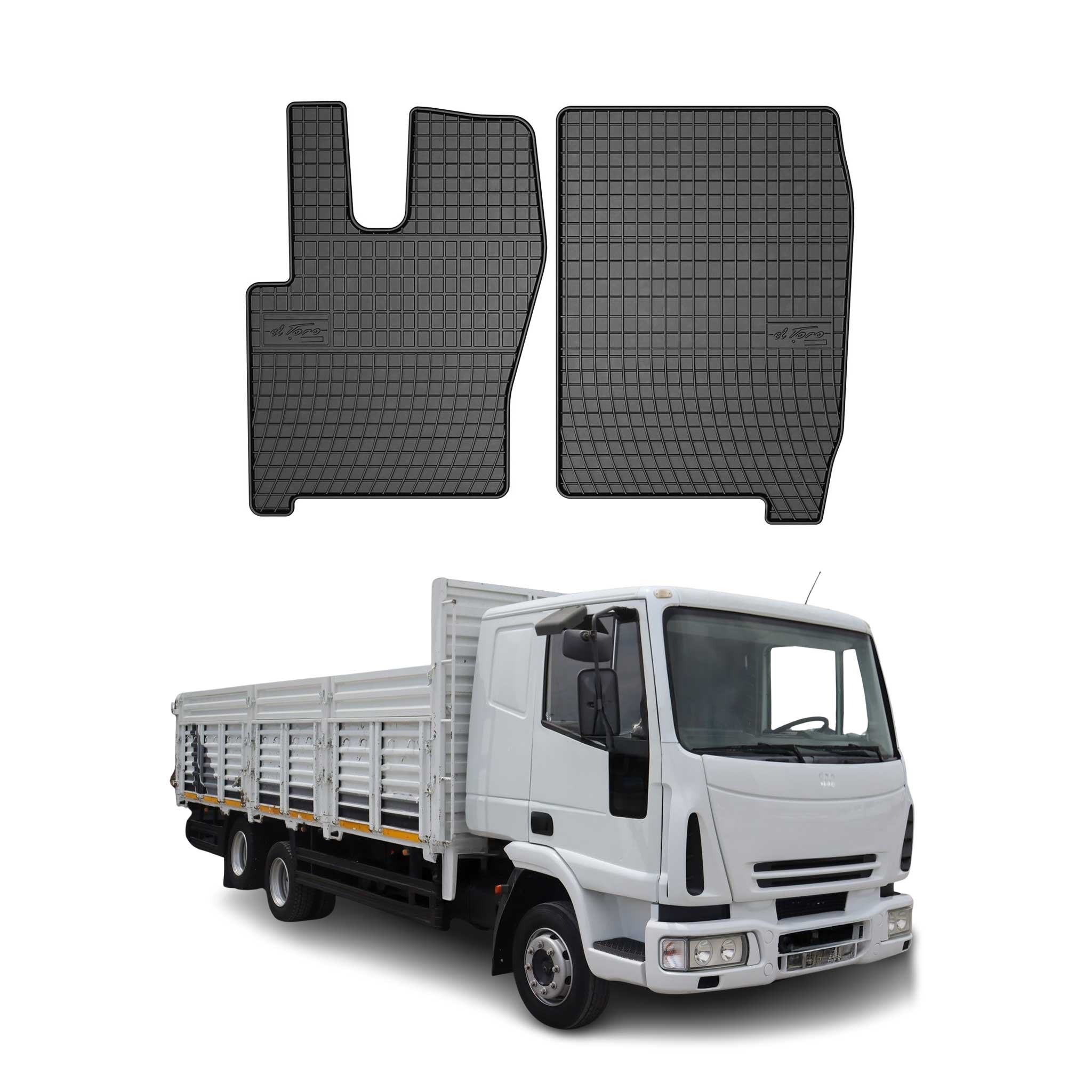 OMAC Alfombrillas De Coche para Iveco Eurocargo 120 2002-2008 Negro Goma 2Pza